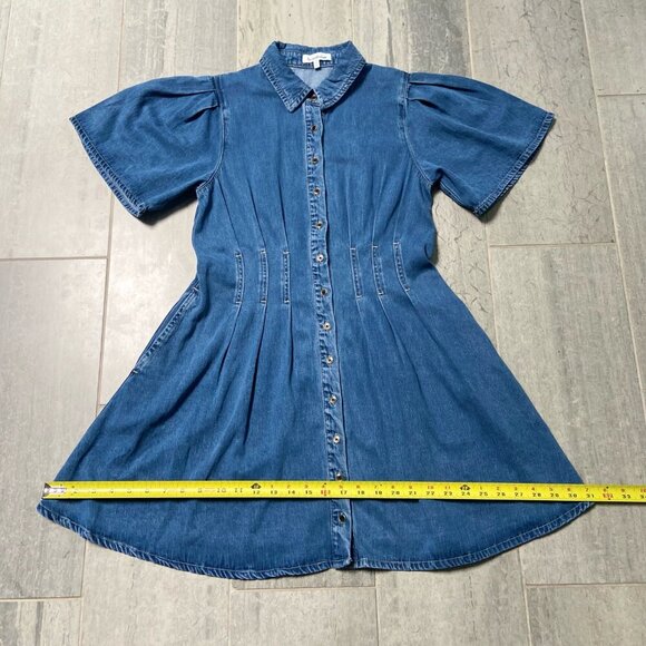 Heartloom Karia Short Sleeve A-Line Denim Dress w/Pockets Size Small - Picture 9 of 13